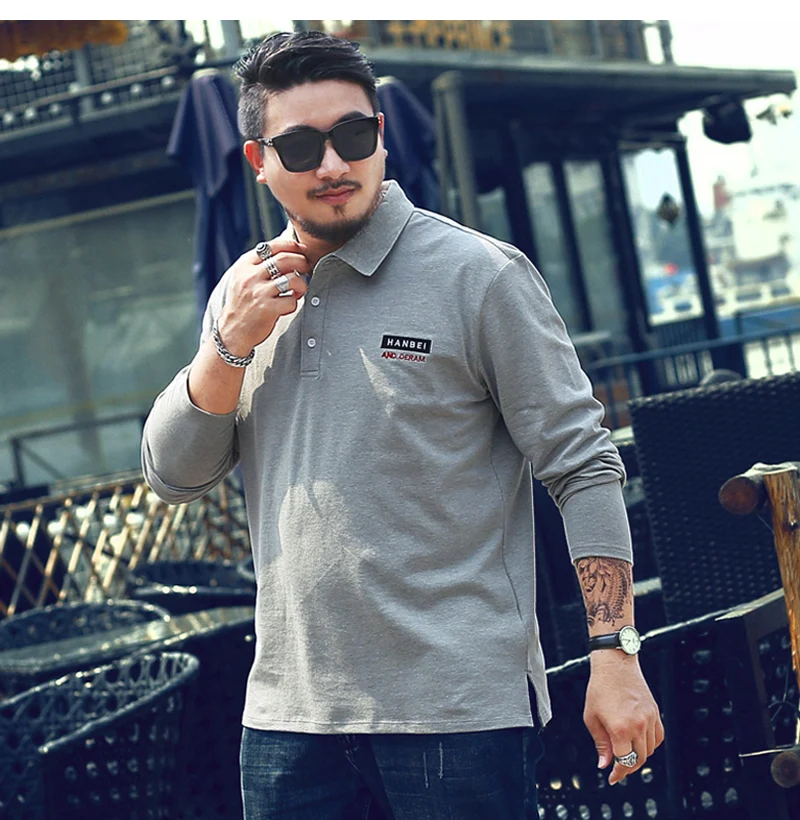 Осенняя Модная хлопковая рубашка поло мужские рубашки с длинным рукавом
