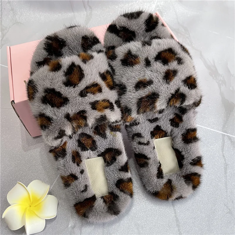 

Women Luxury Fur Sandals Designer Shoes Woman Summer 2021 Slippers Fluffy Fashion Mink Fur Slides Slippers