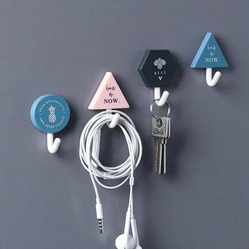 

Three-piece Set Sticky Hook Modern Simplicity Nordic Small Hook Type Shape Hanger Hook Wall Hook Sticky Seamless Paste Obje H7Z2