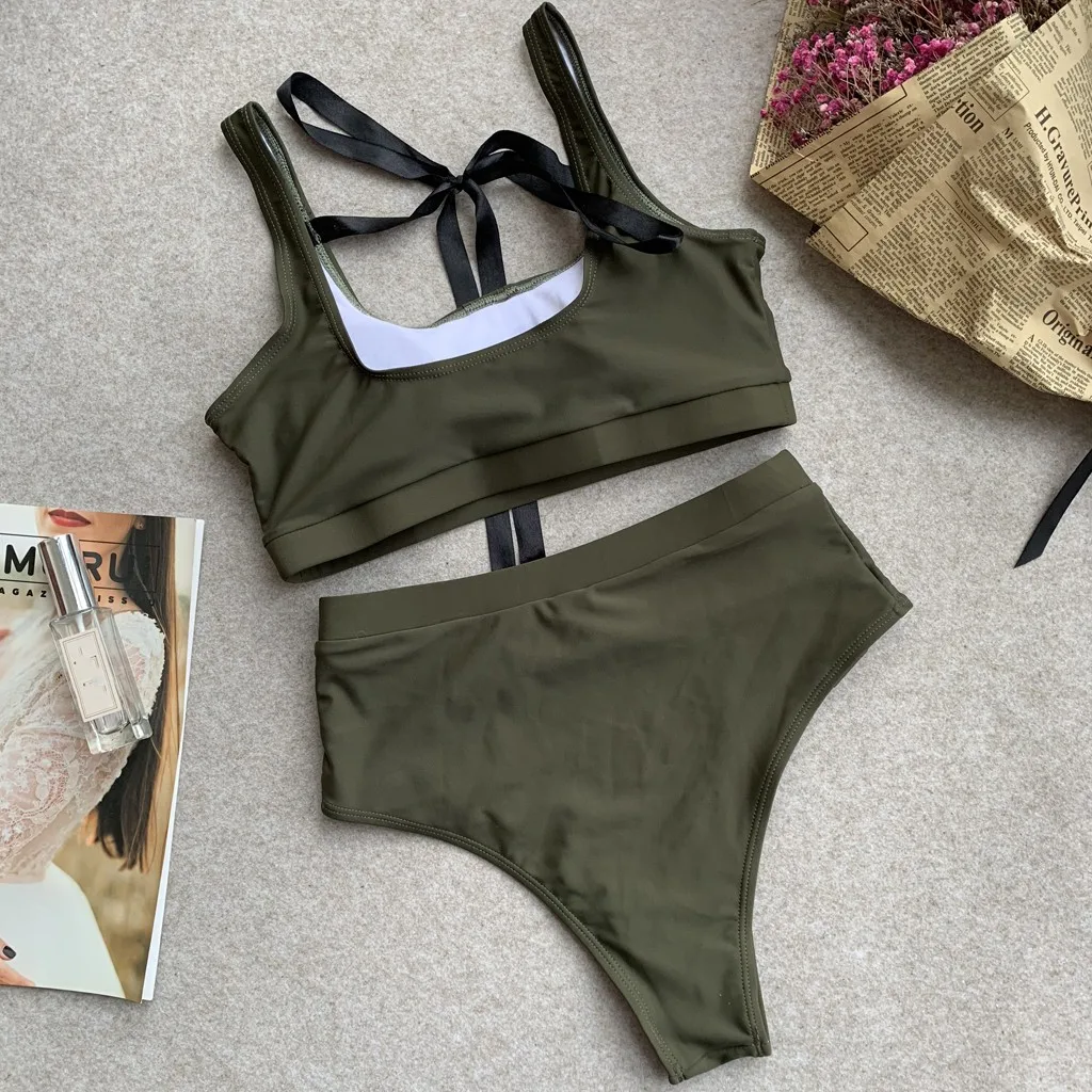 Женский купальник Леопардовый Гавайский принт пуш-ап сексуальный бикини набор