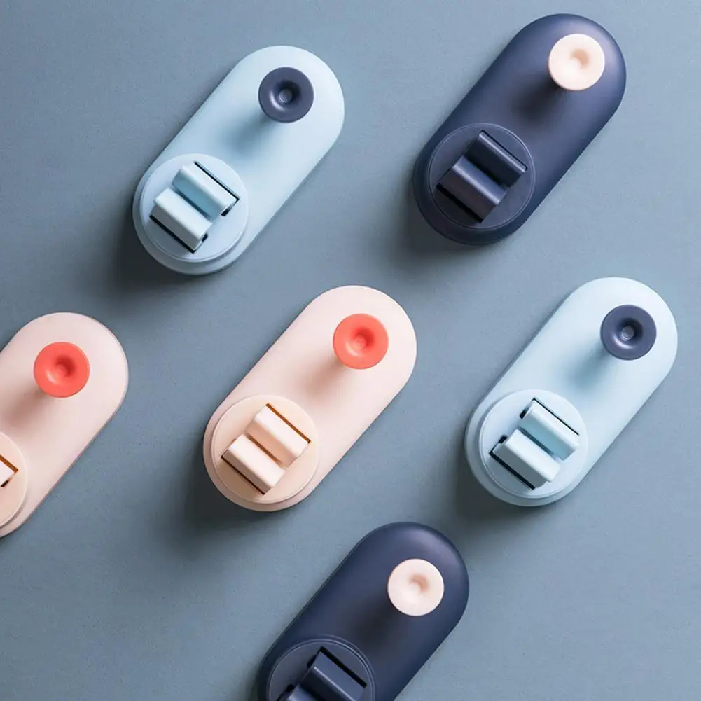 

Household Self-adhesive Wall-mounted Mop and Broom Hanger Free Storage Punch Hanging Holder Strong Storage Clip Bathroom Vi M1F8