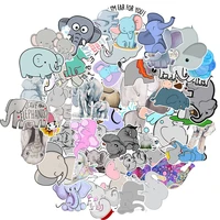 50pcs cartoon elephant stickers for notebook scrapbook stationery personalized sticker scrapbooking material craft supplies
