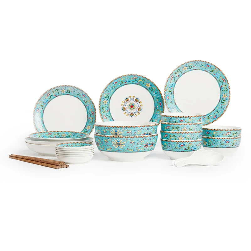 

Chinese style simple ceramics multi - food decals new bone China combination tableware