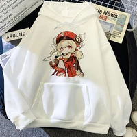 kawaii aesthetic genshin impact hu tao funny cartoon hoodies women cute anime harajuku oversize sweatshirt graphic hoody female