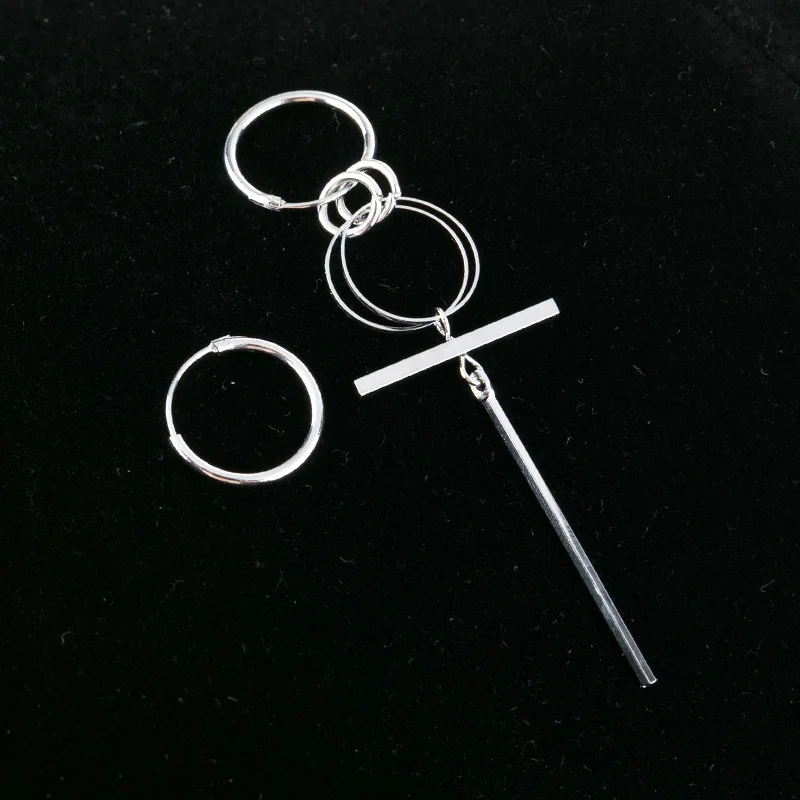 Kpop ювелирные изделия Асимметричный длинный круг серьги Модные 2020 INS поп унисекс