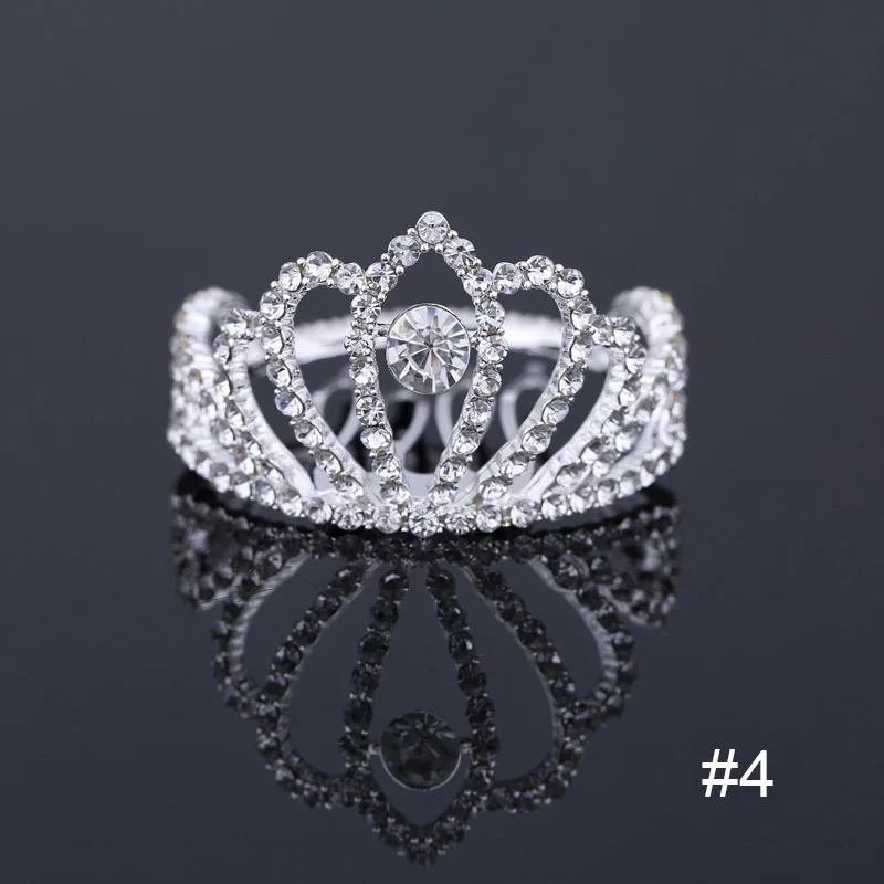 Model 4 TDQUEEN мини круглые диадемы и короны с гребнем посеребренные хрустальные стразы свадебные аксессуары для волос для женщин - Окраска металла: Model 4