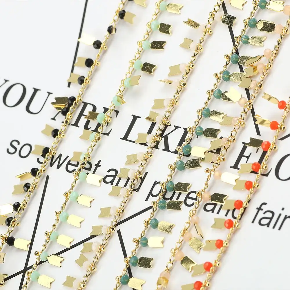 1 метр ручная работа Хрустальная стрела подвеска золотые медные цепи для