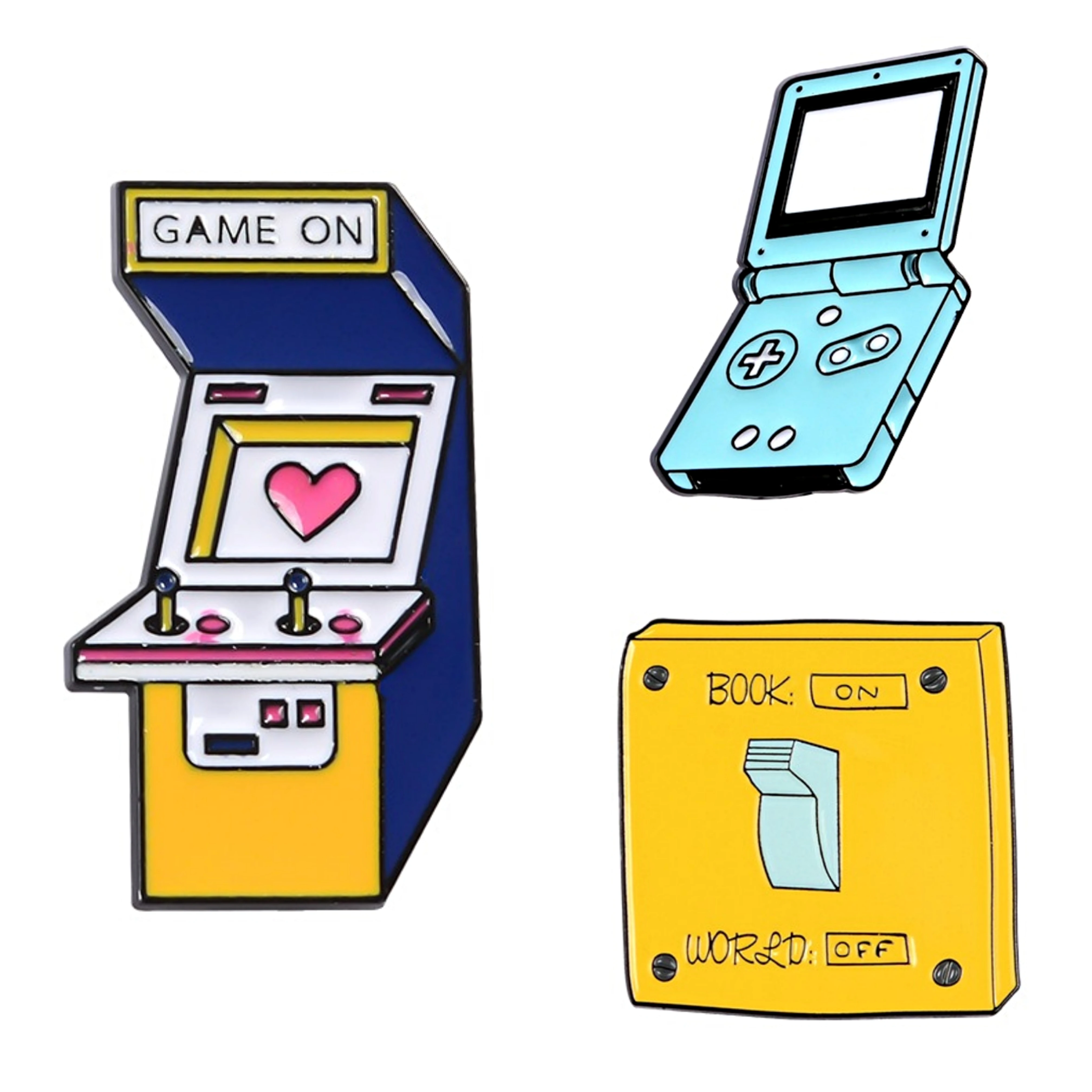 

Cute Arcade Game Machine Esc button Pin Vintage Double Game Console Enamel Pins Cartoon Brooch Couple Lovers Jewelry