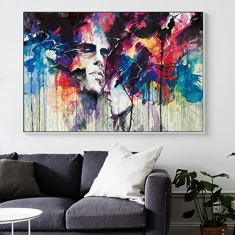 Красочные абстрактные мужские и женские постеры принты стильная фотография