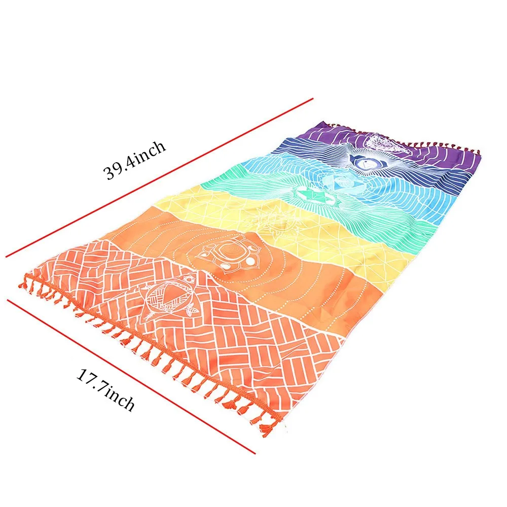 

30# Patchwork Rainbow Beach Mat Tassel Mandala Blanket Wall Hanging Tapestry Stripe Towel Yoga Mat Stitching Outdoor Towel