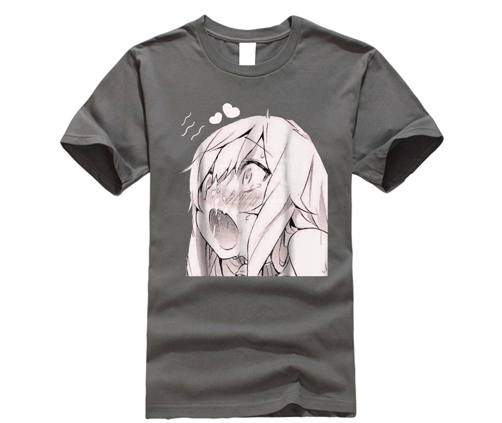 Брендовая мужская рубашка Ahegao футболка с мангой аниме Сексуальная лицом комиксы