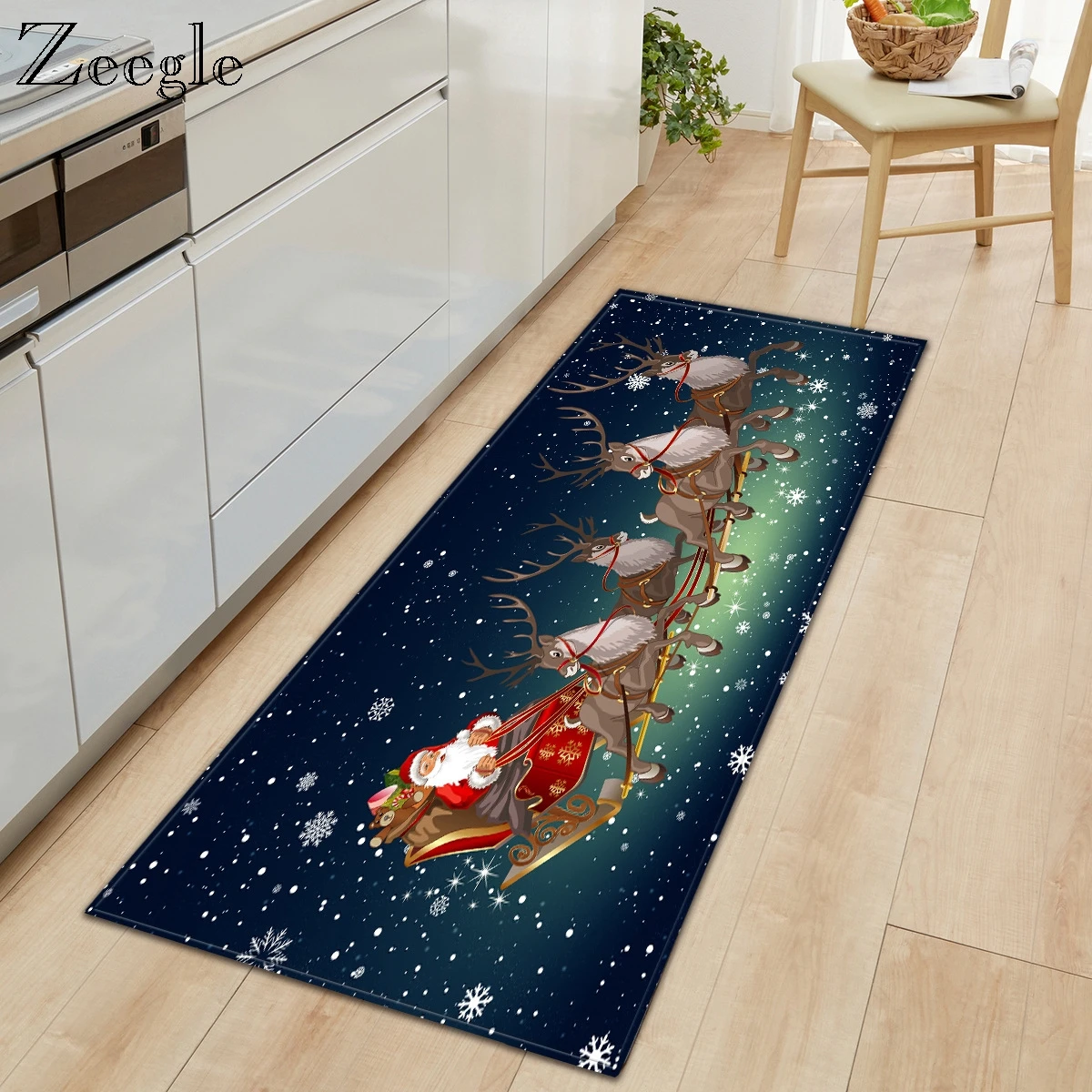 

Zeegle Rectangle Carpet Christmas Hallway Decoration Carpet Kitchen Floor Mat Modern Foot Rug Absorbent Bath mat Entrance Carpet