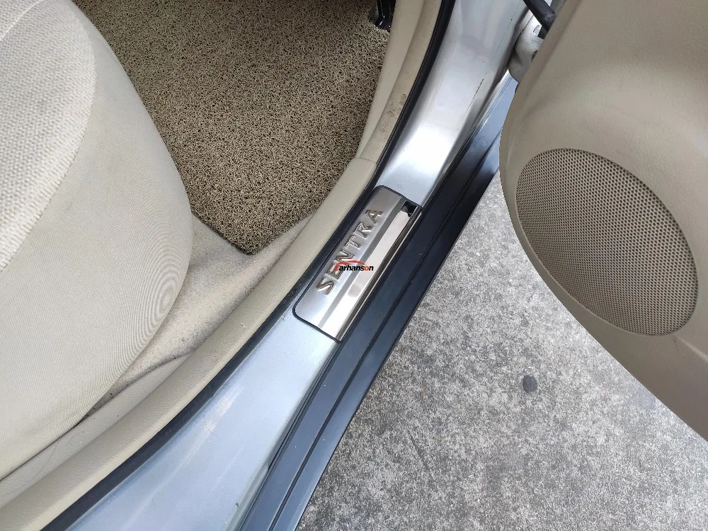 Аксессуары для автомобиля для Nissan Sentra, нержавеющая сталь, педаль подоконника, накладки на двери, 2010,,,,, автомобильные наклейки, 4 шт