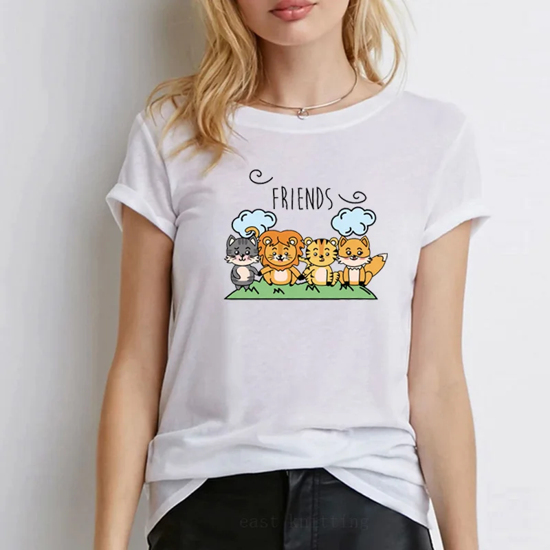 Plus Size Women T Shirt Friends Not Food Tshirt Ladies Vegan Vegetarian Tee Save Animals Gift | Женская одежда