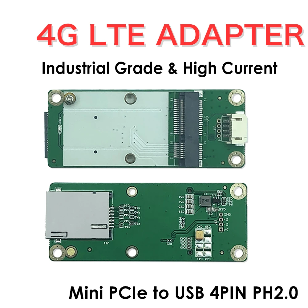 4G LTE промышленный мини PCIe к USB адаптер с слотом для sim карты 2 0 4PIN PH2.0 разъем WWAN/LTE 3g/4G