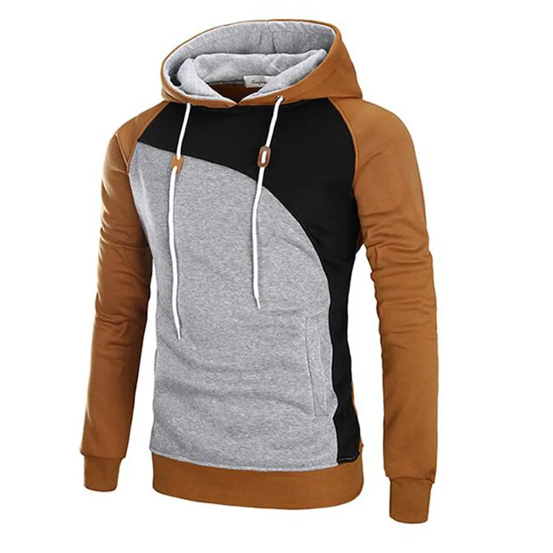 Мужские новые модные толстовки с капюшоном цветными блоками разноцветные