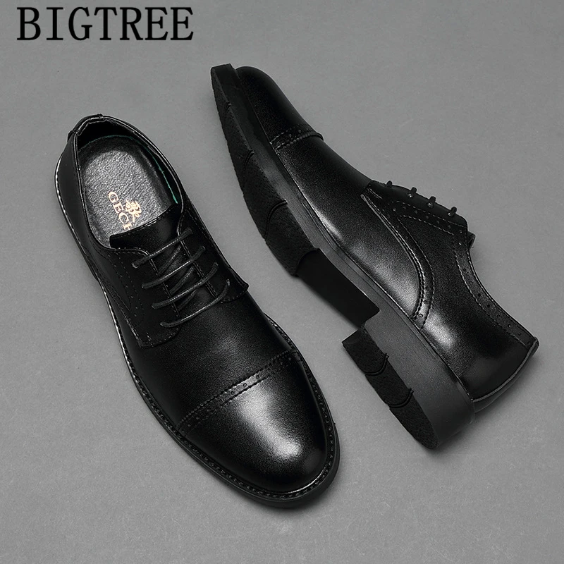 Итальянская мужская офисная обувь Обувь с перфорацией типа броги Мужская
