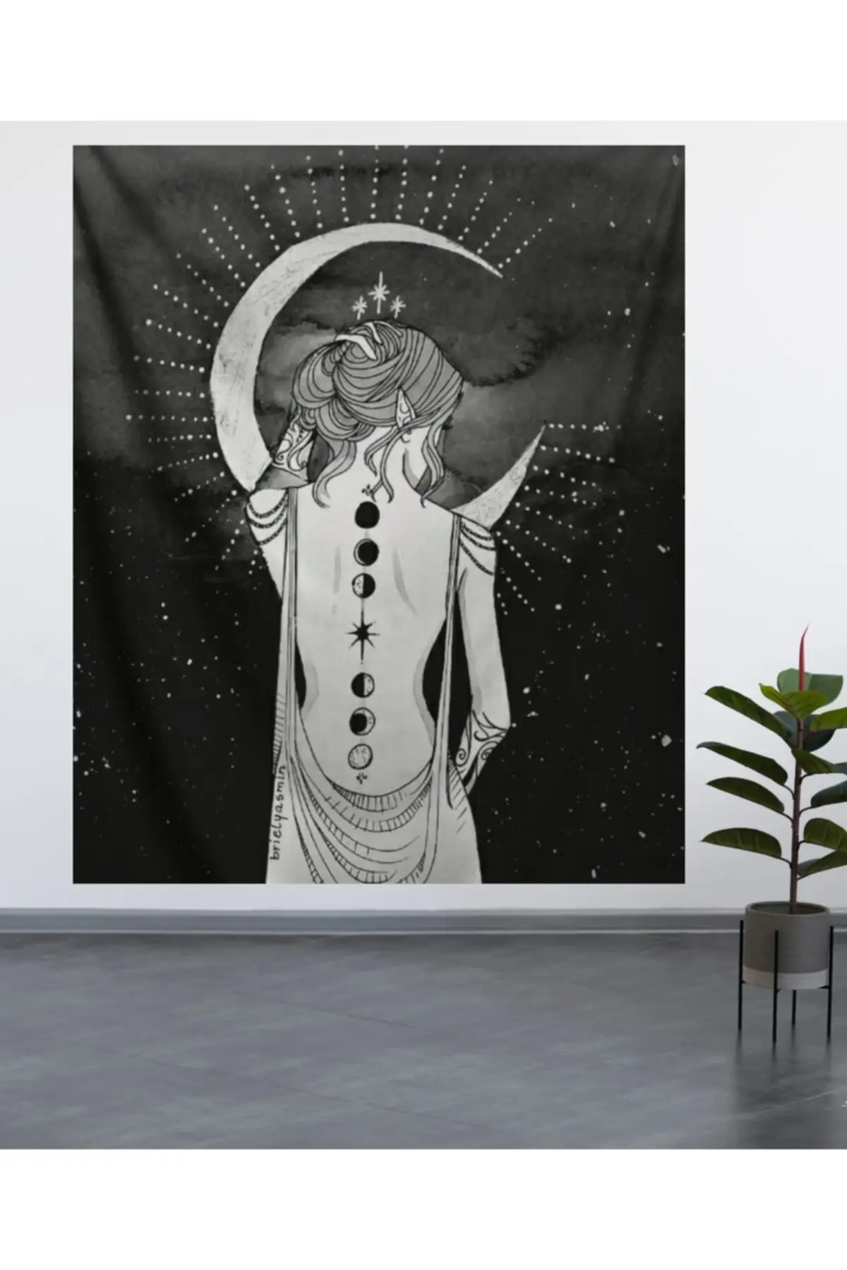 

Moon Girl Decor Wall Covering Wall Carpet Wall Accessory (70x90)