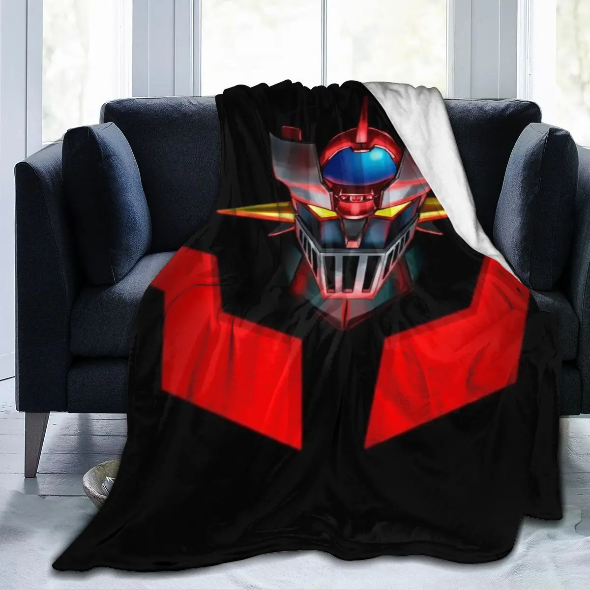 

fashion 3D printing MazingerZ quick-drying plush blanket printing flannel bed linen soft blanket square picnic soft blanket