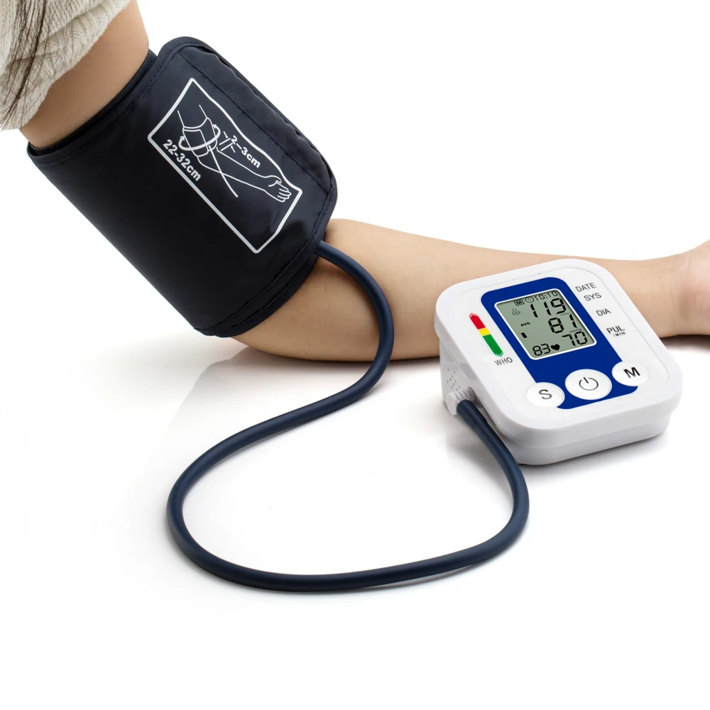 Upper Arm Blood Pressure Monitor Sphygmomanometer Electronic Medical LCD Automatic Measuring English Voice for Home Health Care | Красота и