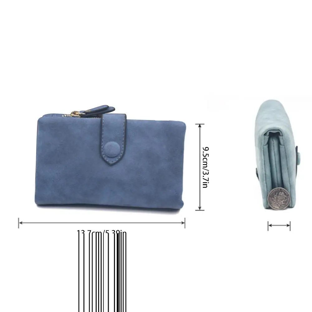 

Women Short Wallet Bag PU Leather Simple Purse Solid Color Famous Brand Ladies Coin Pockets With Matte Zipper Card Holder Bags