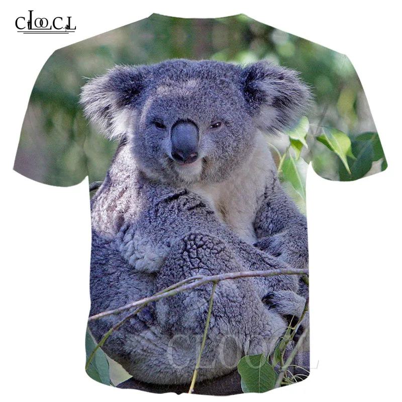 Летняя мужская футболка с 3D принтом Wild Koala новая диким животным Harajuku большого