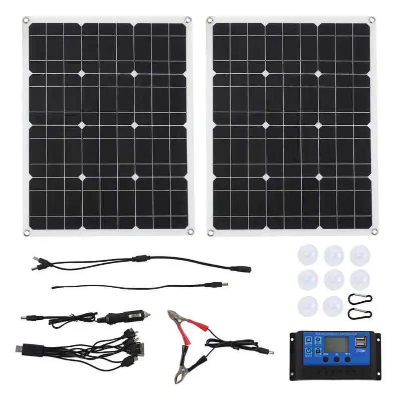 Solar Panel Kit Strong Applicability Charge Controller for Outdoor Hiking RV Car Batteries Camping | Дом и сад