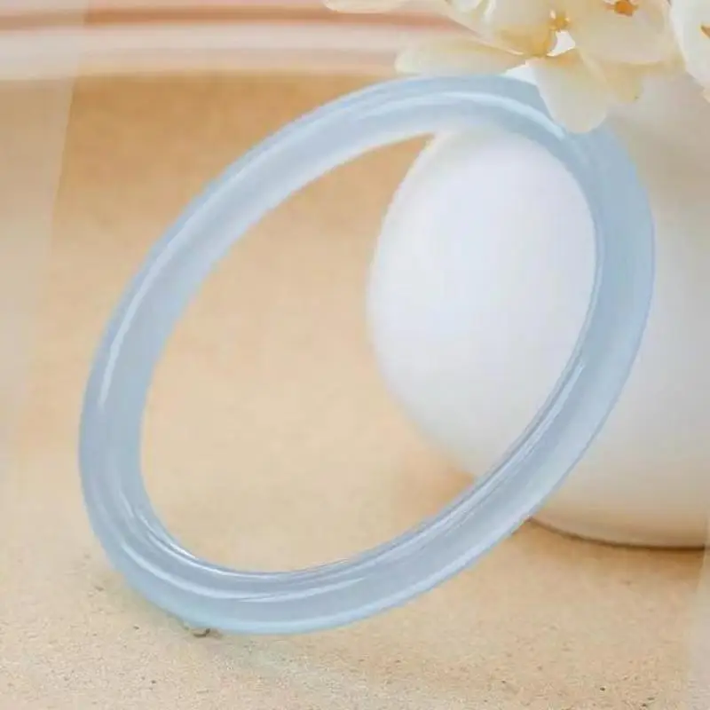 

Sky Blue Chalcedony Bangle Jade Jewelry Women Genuine Natural Real Jades Bangles Lucky Amulet Bracelets For Girlfriend Mom Gifts