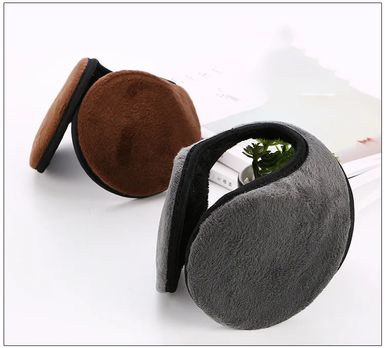 Зимние мужские теплые наушники плюшевые однотонные универсальные | Аксессуары