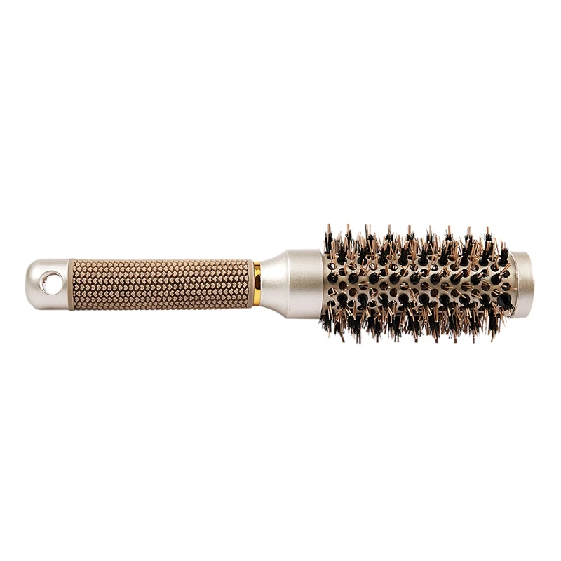 

Round Barrel Hair Brush with Simulation Boar Bristle, for Hair Drying, Styling, Curling, Gold (1.3 inch)