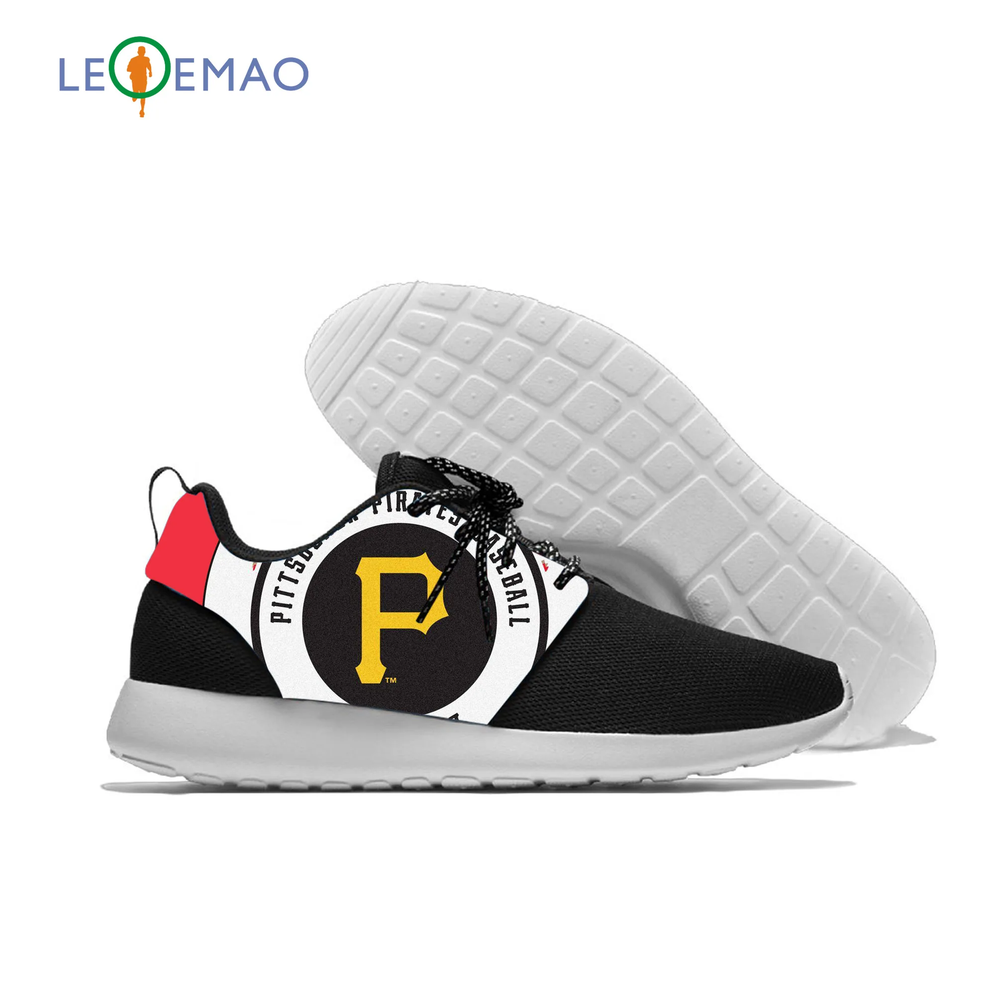 

2020 Mens Women Fashion Print Pirates Logo Sneakers Comfortable Baltimore Lace-Up Unisex Shoes For Pittsburgh Baseball Team Fans