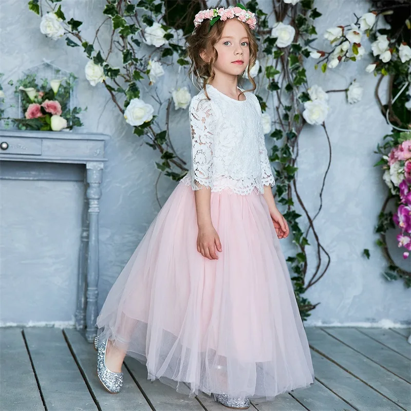 Детское летнее платье для девочек с цветами на свадьбу вечернее маленькой