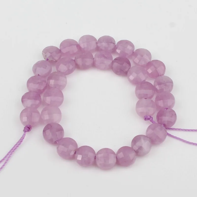 Purple Chalcedony Граненые натуральный тёмно-красный агат, халцедон Аквамарин плоский круглый камень бусины для самостоятельного изготовления ювелирных изделий браслет Цепочки и ожерелья 7,5 ''6x5 мм - Цвет: Purple Chalcedony