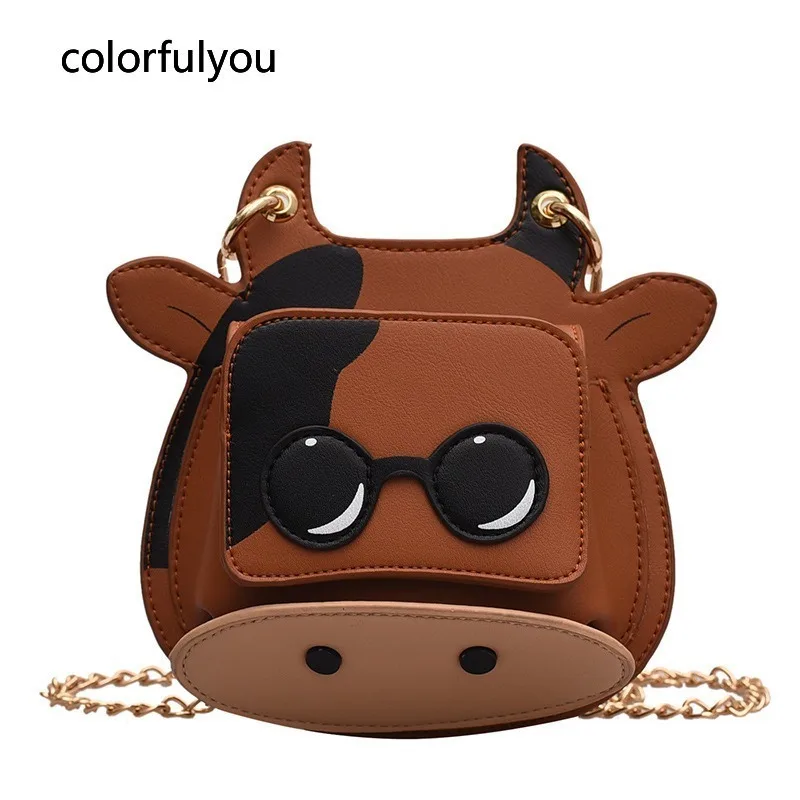 

Cow Design Pu Leather Small Crossbody Bag for Women Casual Chain Shoulder Bag Purses and Handbags Girl's Clutch Bag Pouch