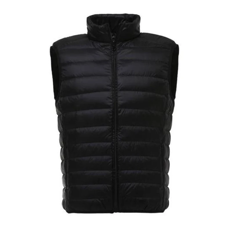 Мужская пуховая куртка без рукавов Сверхлегкий Приталенный жилет на белом