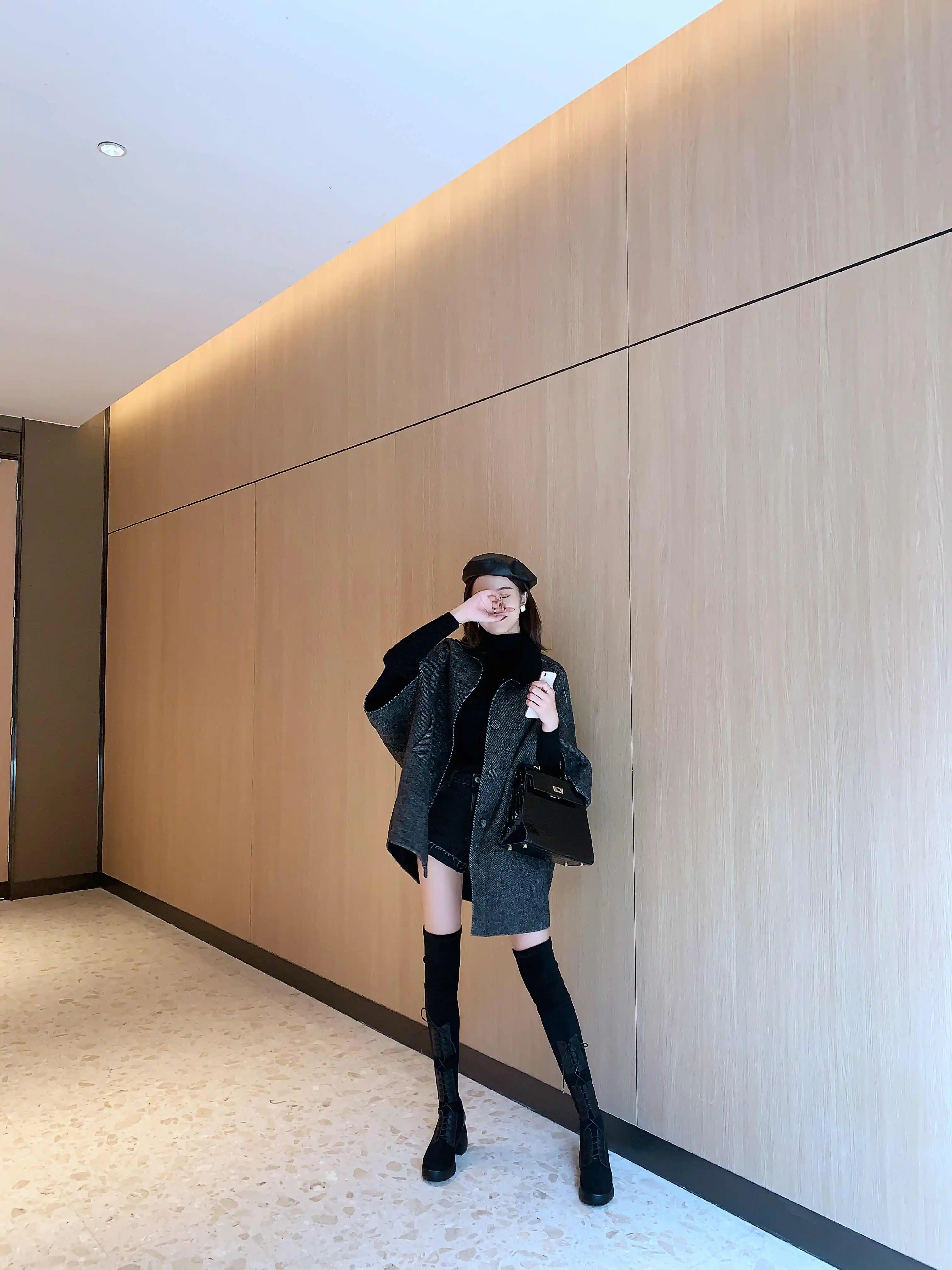 Krazing Pot/Лидер продаж; модные зимние сапоги выше колена из телячьей кожи с круглым носком на высоком каблуке со шнуровкой; L32