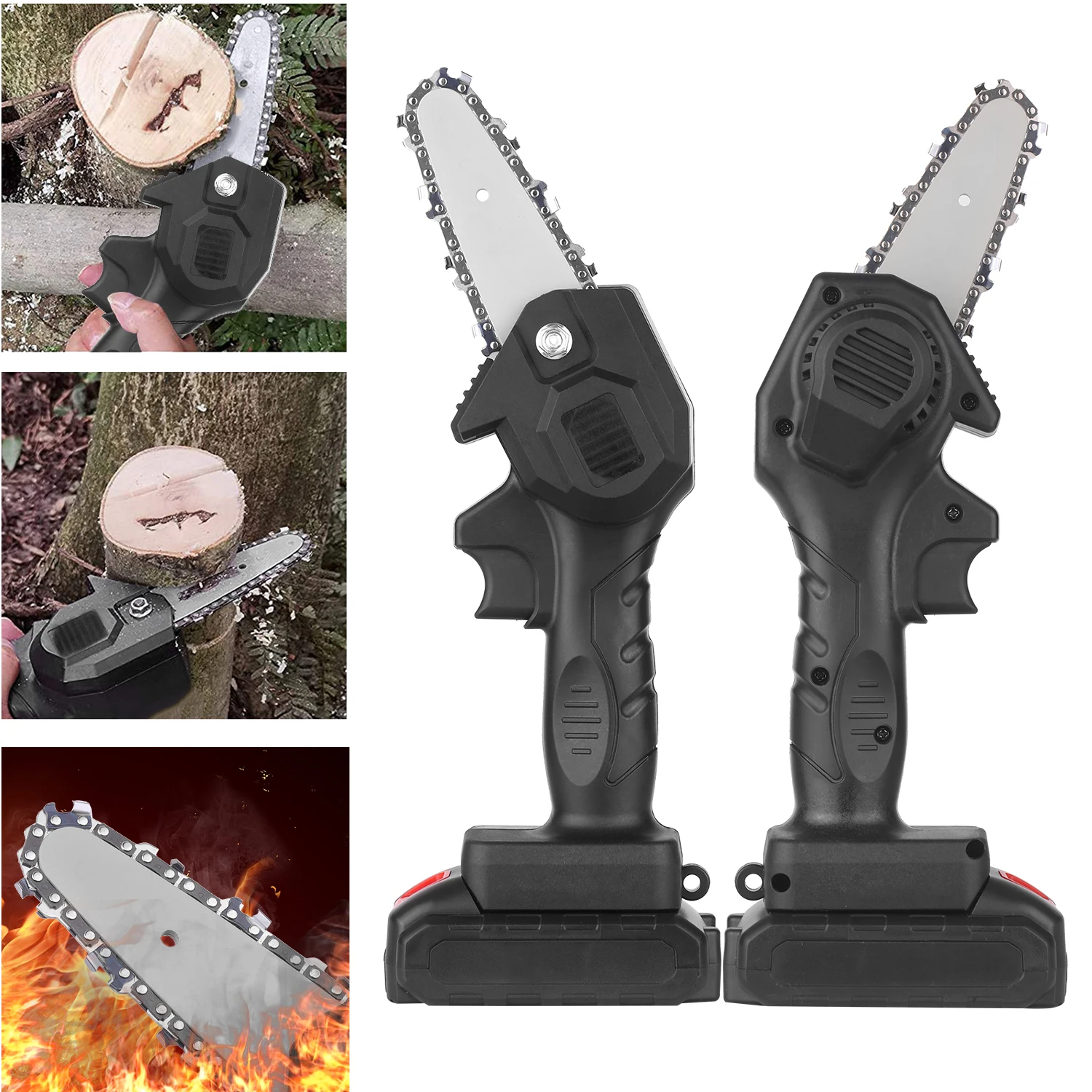 

Electric Pruning Saw 4 In Cordless Chain Saw with Rechargeable Battery One-Hand Wood Cutters Varibale Speed Garden Branch Pruner