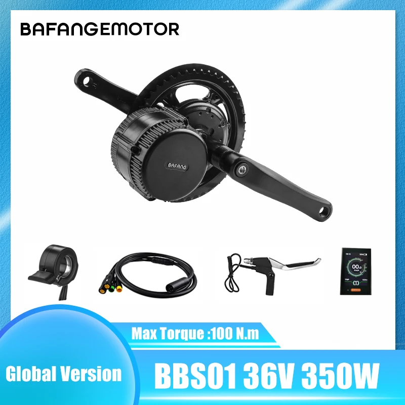 BAFANG мотор с кривошипным приводом BBS01 36V 350W КОМПЛЕКТЫ моторов Bafang 8FUN C18 дисплей