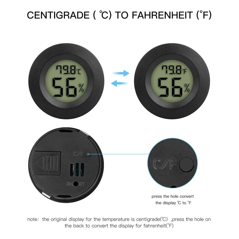 

HOT-4PCS Mini Digital Hygrometer Thermometer Hygrometer Celsius Indoor Thermometer with LCD Display For Home (White&Black)