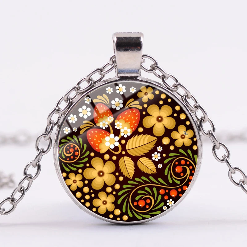 Ожерелье ручной работы разноцветное Цветочное Стекло с фотографиями 2019 |