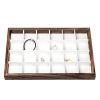 top sale brown puls white wooden jewelry display tray multi specification customizable for necklace ring bracelace
