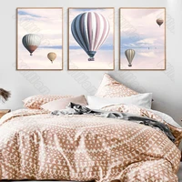 modern vogue style mural frameless hot air balloon sky poster home bedroom fresco living room decoration canvas painting print
