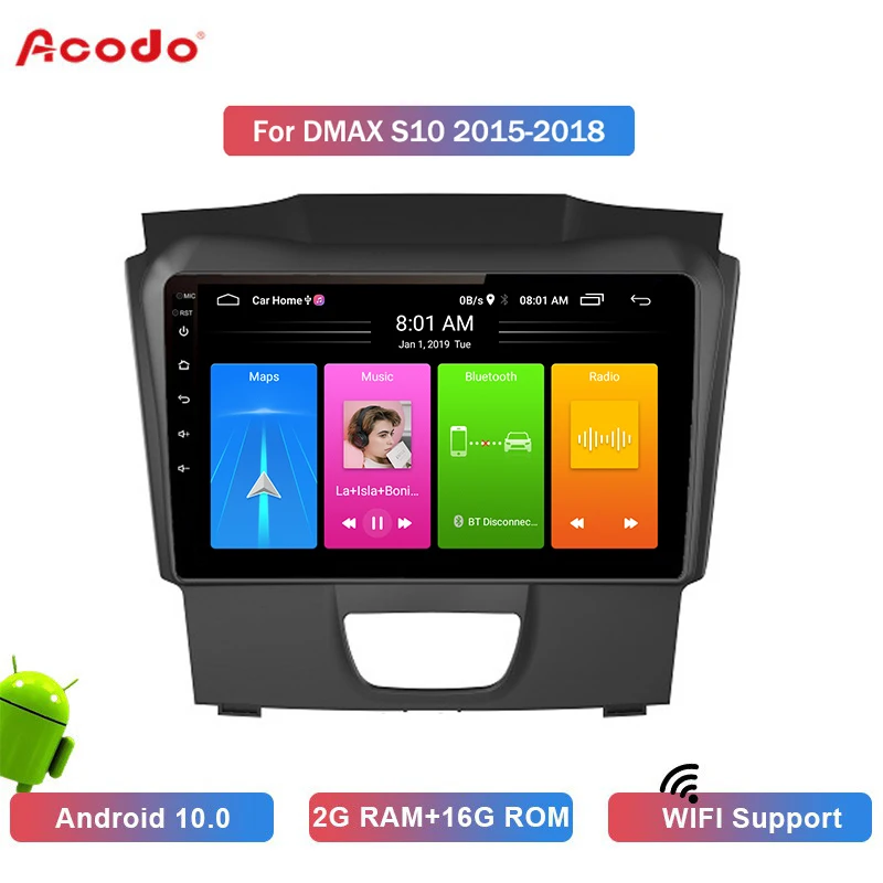 Автомобильный мультимедийный плеер ACODO 2 + 16 ГБ Android 10 0 для ISUZU D MAX 2015 2018 GPS навигация