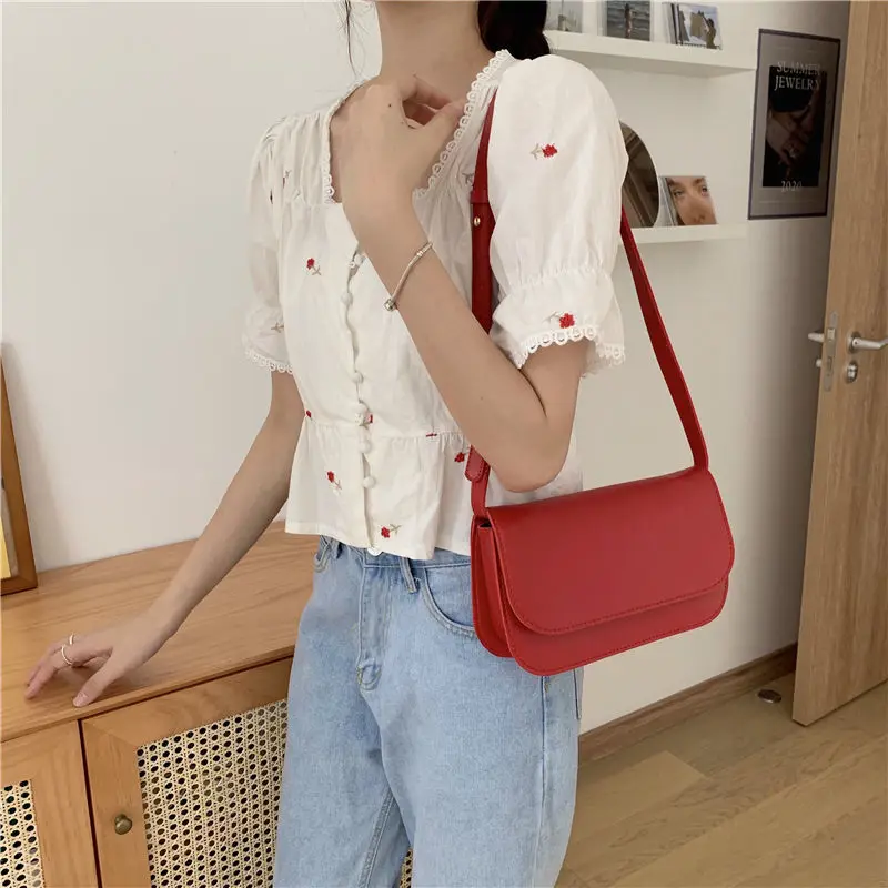 

Женские сумки через плечо, сумки через плечо для женщин, сумочка, сумочка-Багет, кошелек из искусственной кожи 2021, роскошная модная простая У...