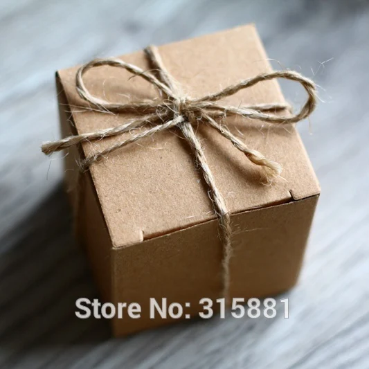 Крафт-бумаги Бумага квадратной формы шоколада Коробки пользу Baby Shower коробка