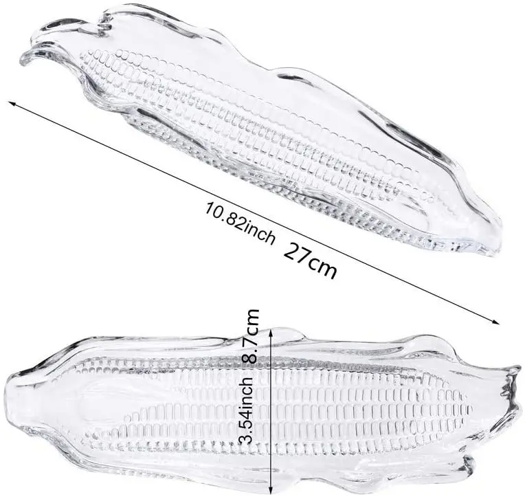 

BalleenShiny 2pcs Food Grade Transparent Plastic Corn Tray Home Storage Container Barbecue Party Tool Corn Storage Tray