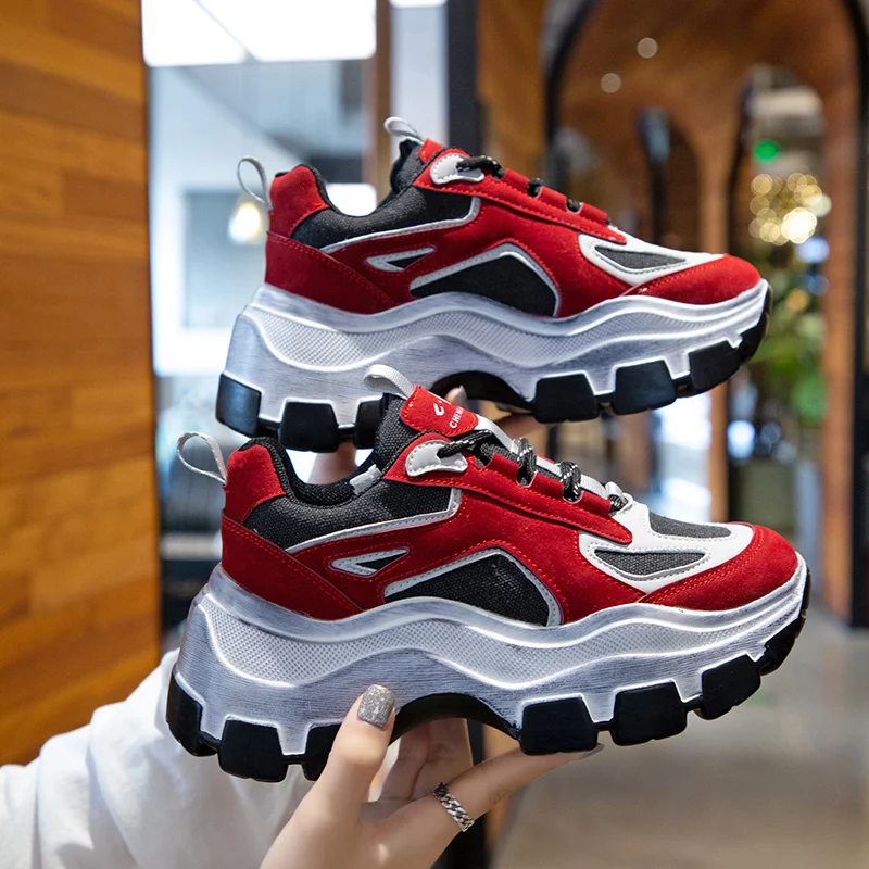 Кроссовки Timalina женские массивные Вулканизированная подошва толстая платформа