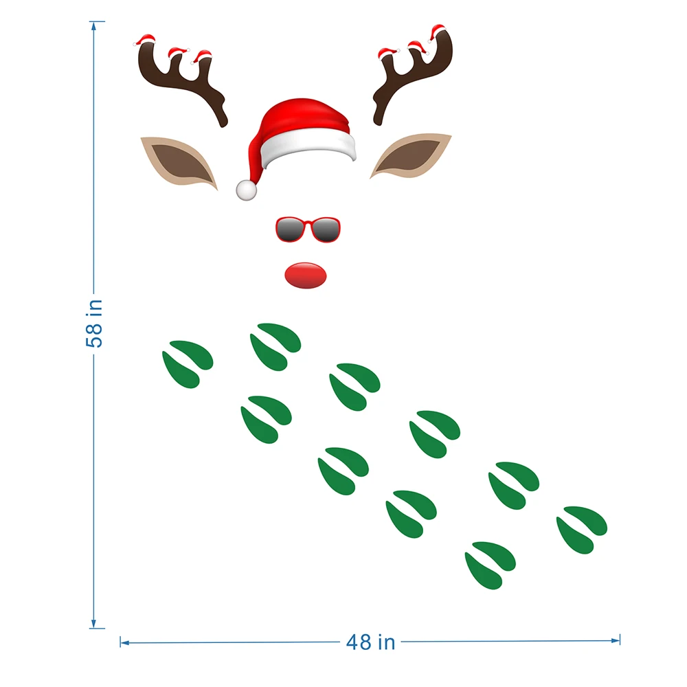 

Creative Funny Snowman Dinosaur Deer Head Teeth Christmas Door Sticker Holiday Decoration Wall Sticker Garage Fridge Sticker