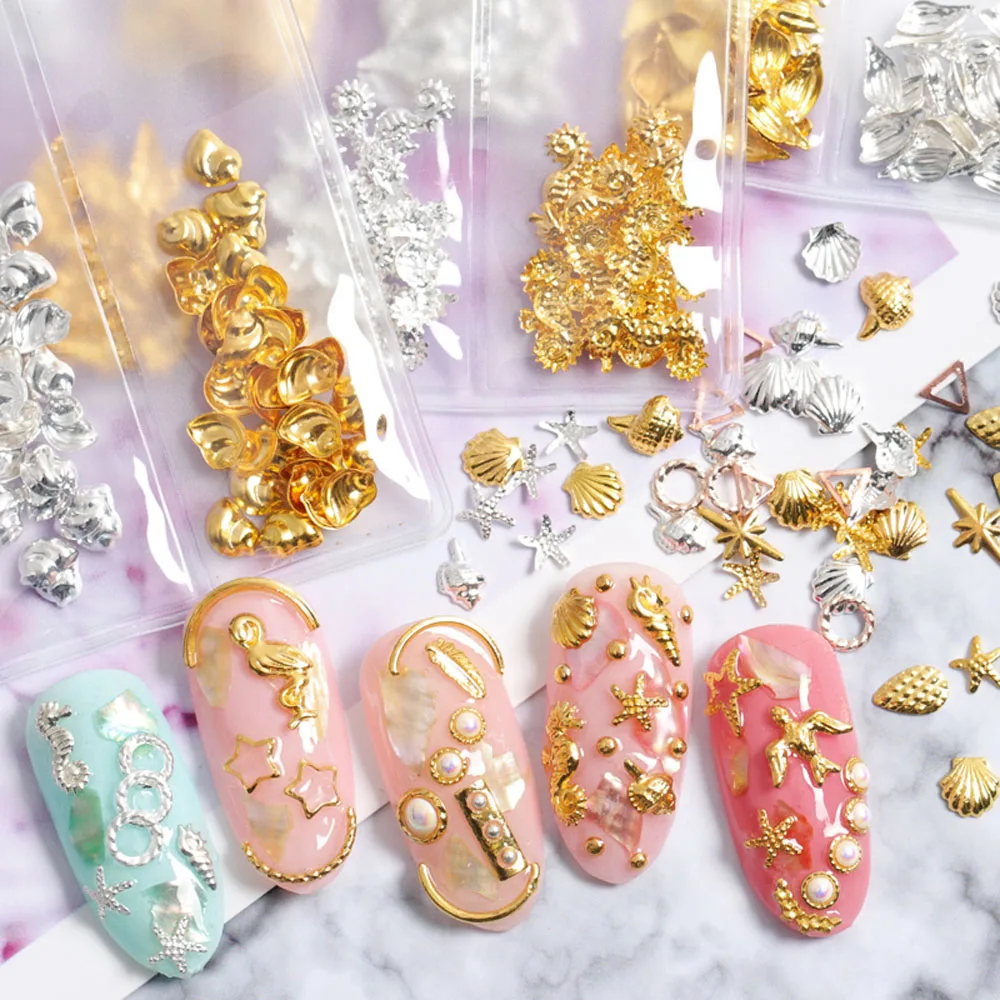 1 комплект открытая металлическая рамка 3D нейл арта украшения океан Морская