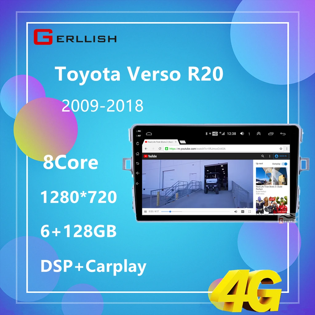 

Gerlliah Android For Toyota Verso R20 2009 - 2018 Car Radio Multimedia Video Player Navigation GPS No 2din 2 din dvd